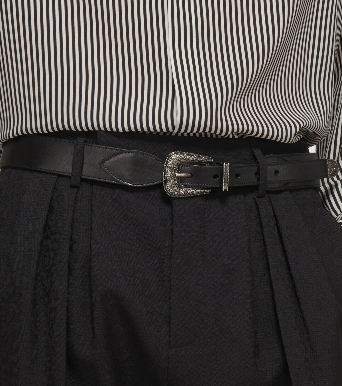 Saint Laurent Embellished Leather Belt - New in Dust Bag - The