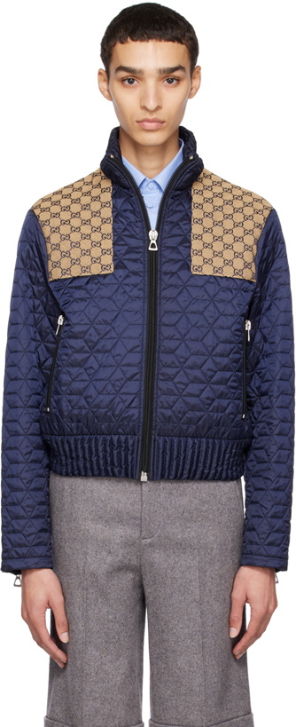 Photo: Gucci Navy Quilted GG Jacket