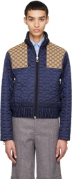 Gucci Navy Quilted GG Jacket