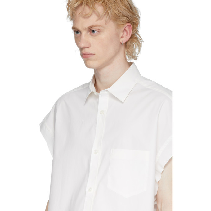 Fumito Ganryu White Poplin Sleeveless Shirt Fumito Ganryu