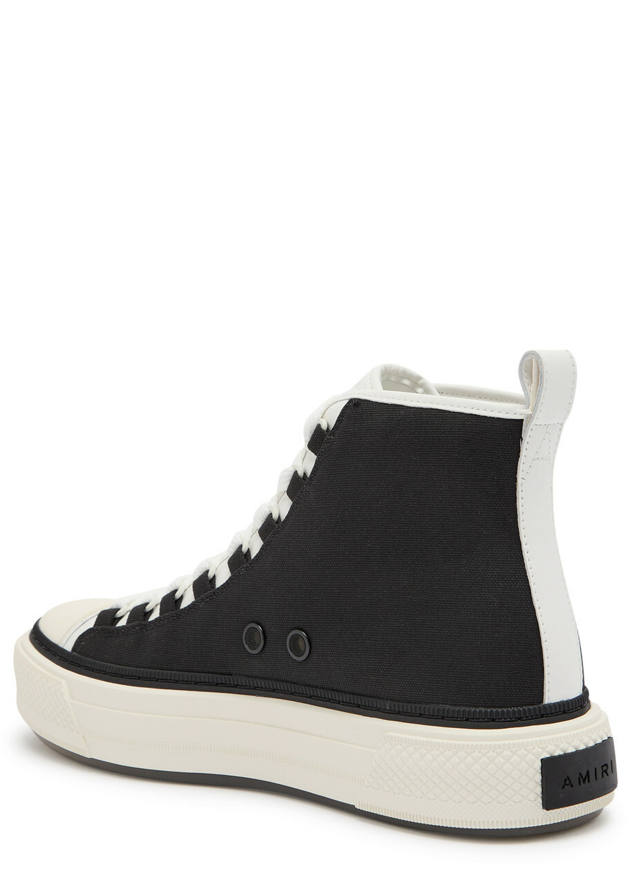 Amiri MA Court Hi Logo-embroidered Canvas Sneakers Black