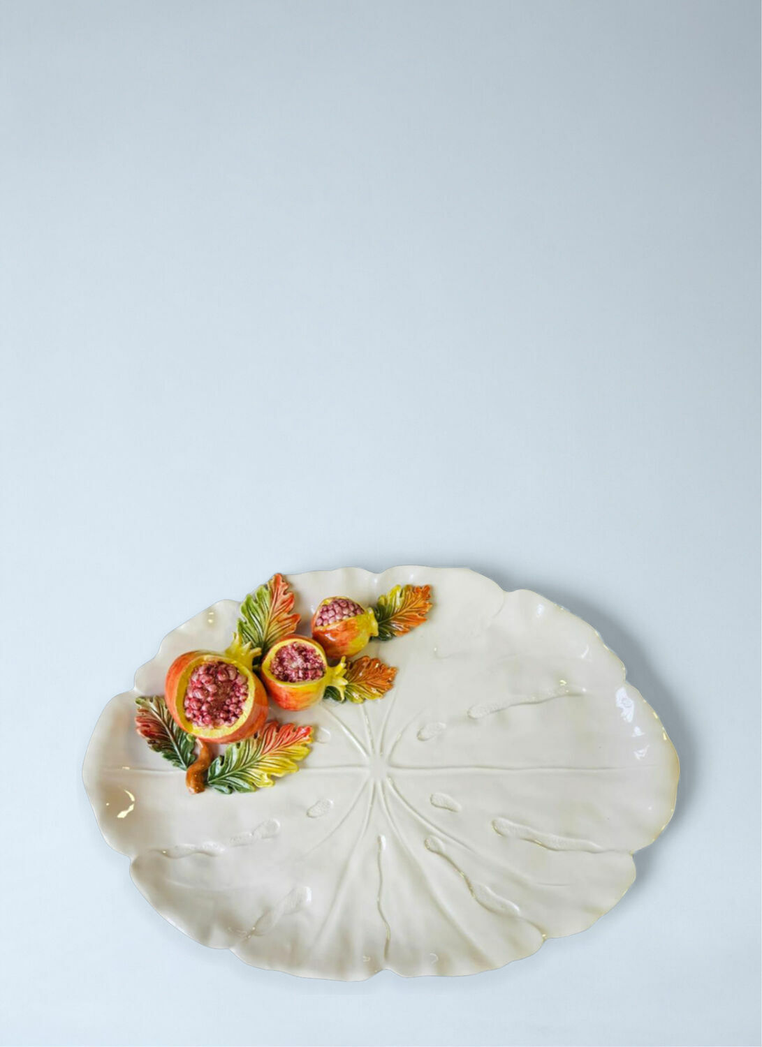 Les-Ottomans Porcelain Leaf Embossed Serving Plate
