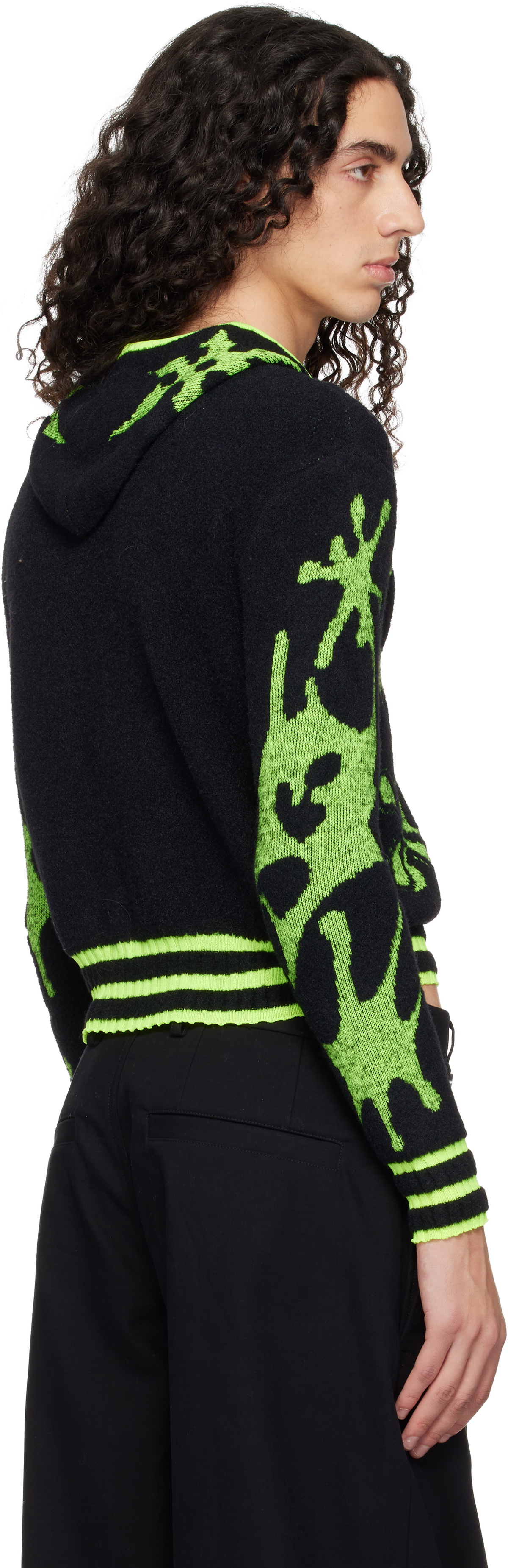 Chopova Lowena Black Neon Cartoon Hoodie