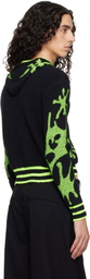 Chopova Lowena Black Neon Cartoon Hoodie