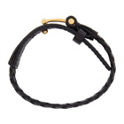 Tom Ford Black Leather Braided Bracelet