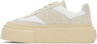 MM6 Maison Margiela White & Beige Gambetta Lace-Up Platform Sneakers