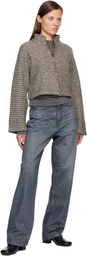 mfpen Gray Cropped Leisure Zip Up Jacket