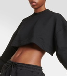 Adidas by Stella McCartney Cropped cotton jersey sweatshirt