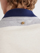 Versace - Logo-Embroidered Striped Cotton-Jersey Polo Shirt - White