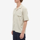 Eastlogue Men's Holiday Short Sleeve Shirt in Beige/Blue Stripe