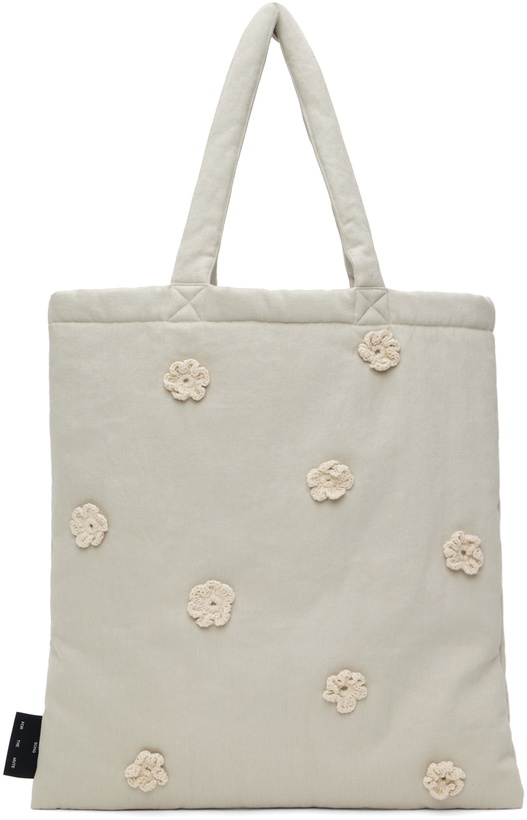 Photo: Song for the Mute Taupe Daisy Tote
