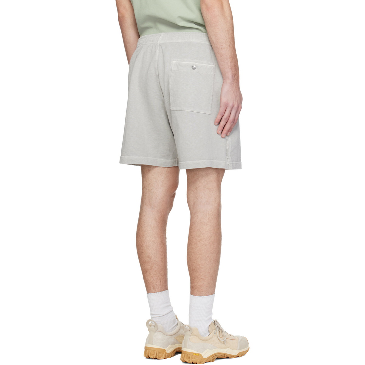 Stone Island Gray 6200014 Malfilé Fleece Old Effect Shorts