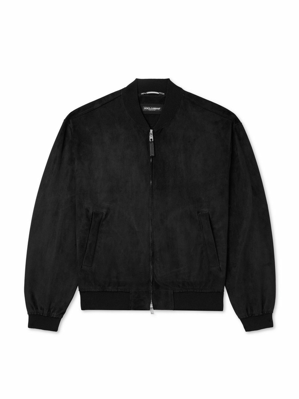 Photo: Dolce&Gabbana - Suede Bomber Jacket - Black