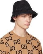 Gucci Black Jumbo GG Bucket Hat