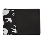 McQ Alexander McQueen Black and White Swallow Tablet Pouch