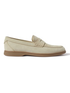 Brunello Cucinelli - Suede Penny Loafers - Neutrals