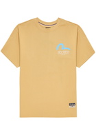 Evisu Godhead Daicock Printed Cotton T-shirt Beige