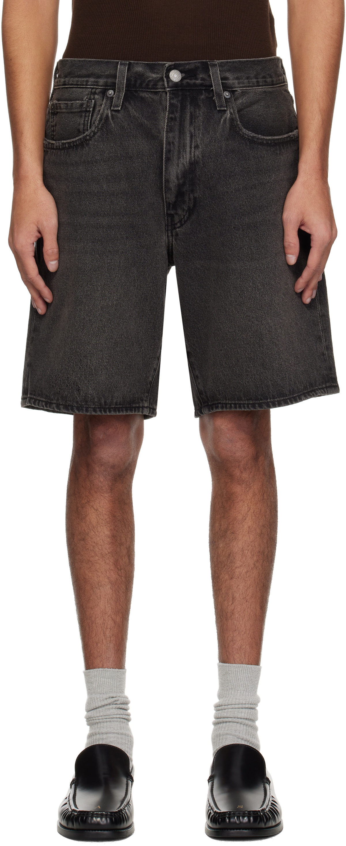 Levi's Black 468 Loose 9 Denim Shorts