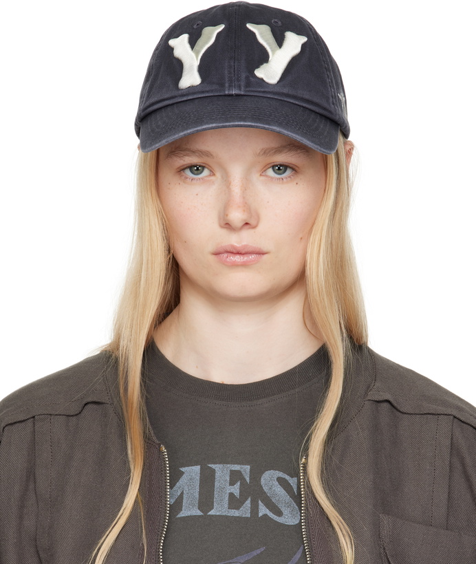Photo: OPEN YY Navy 'Yy' Heart Bone Ball Cap