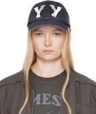OPEN YY Navy 'Yy' Heart Bone Ball Cap