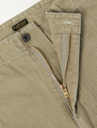 KAPITAL - Wide-Leg Printed Herringbone Cotton Shorts - Green