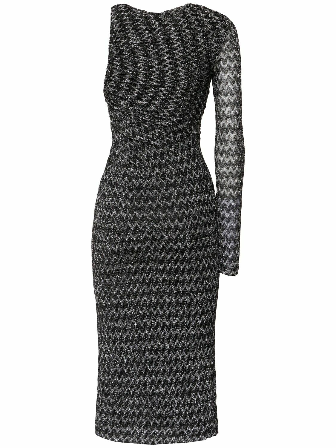 オールインワン・サロペット Missoni Black Chevron Viscose V-Neck Dress With Lame Missoni Black Chevron Viscose V-Neck Dress With Lamé | ShopSimon