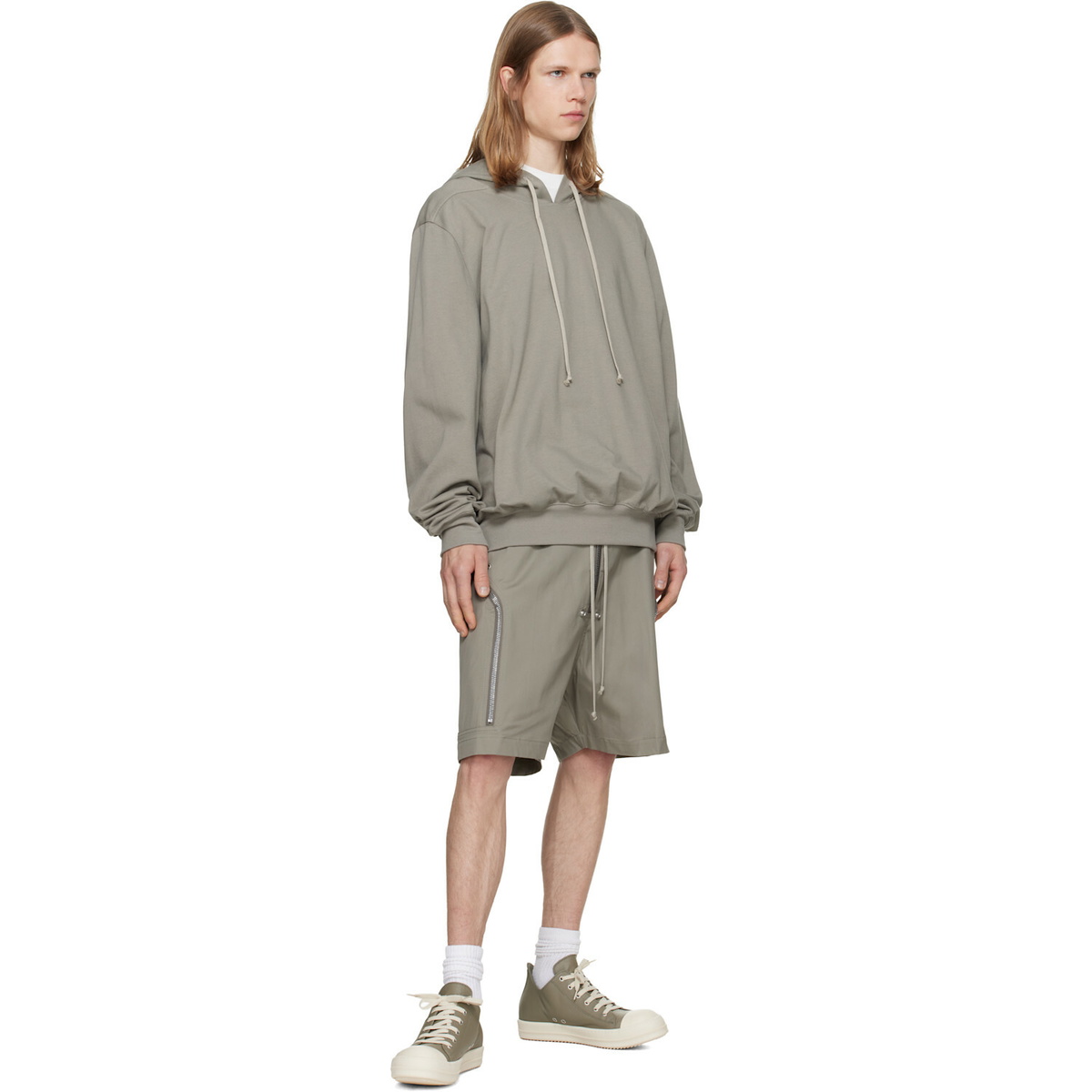 Rick Owens Taupe Tower Heizer Cargo Shorts