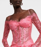Rasario Corset lace midi dress