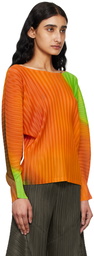 PLEATS PLEASE ISSEY MIYAKE Orange Melty Rib Blouse