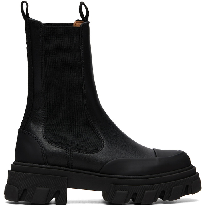 Photo: GANNI Black Mid Chelsea Boots