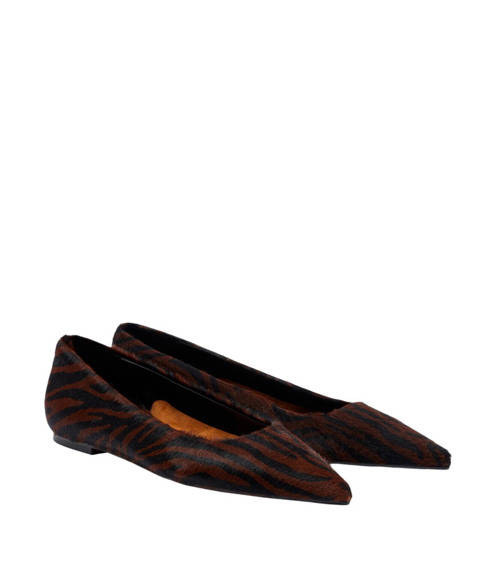 Photo: Aeyde Cassy zebra-print calf hair ballet flats