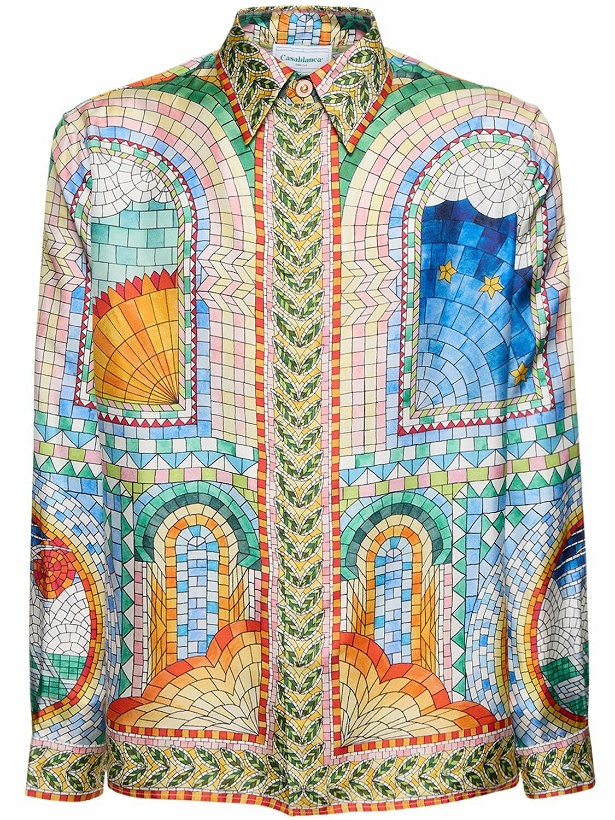Photo: CASABLANCA - Mosaic De Damas Print Silk Twill Shirt
