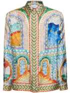 CASABLANCA - Mosaic De Damas Print Silk Twill Shirt