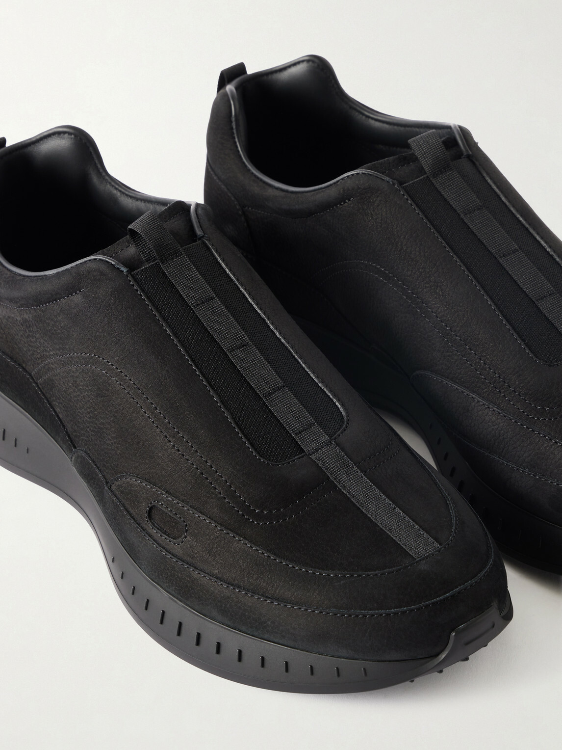 John Lobb - Elastic Stream Nubuck Sneakers - Black
