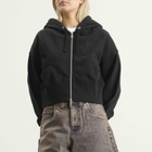 Dime Women's Cropped Zip Hoodie in Black
