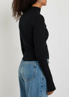 Victoria Beckham Georgia Ribbed Merino Wool Jumper Black