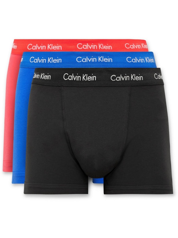 Photo: CALVIN KLEIN UNDERWEAR - Three-Pack Stretch-Cotton Boxer Briefs - Multi - S