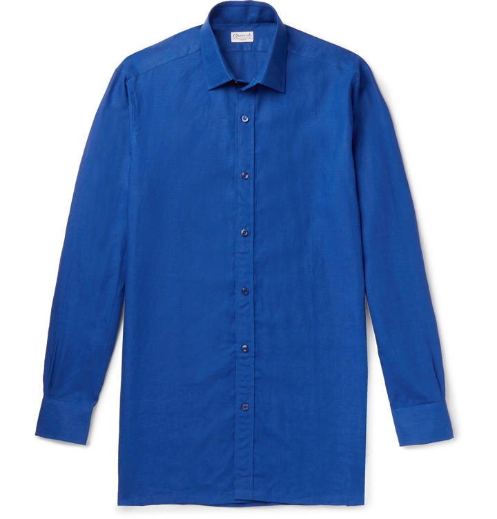 Photo: Charvet - Linen Shirt - Blue
