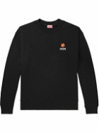 KENZO - Logo-Embroidered Cotton-Jersey Sweatshirt - Black