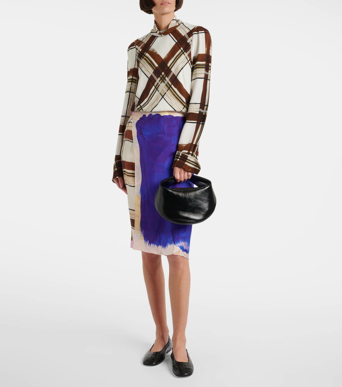 Dries Van Noten Croc-effect leather ballet flats