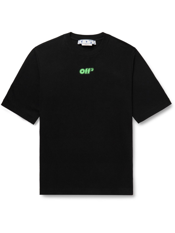 Photo: Off-White - Rave Flyer Skate Printed Cotton-Blend Jersey T-Shirt - Black