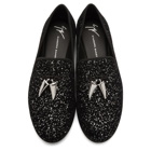 Giuseppe Zanotti Black and Silver Kevin Loafers