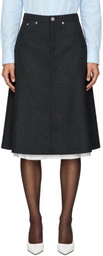 mfpen Gray Rivet Vent Midi Skirt