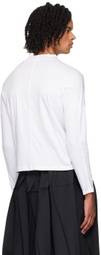 132 5. ISSEY MIYAKE White Mock Neck Long Sleeve T-Shirt