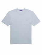 Ralph Lauren Purple label - Linen and Cotton-Blend Piqué T-Shirt - Blue