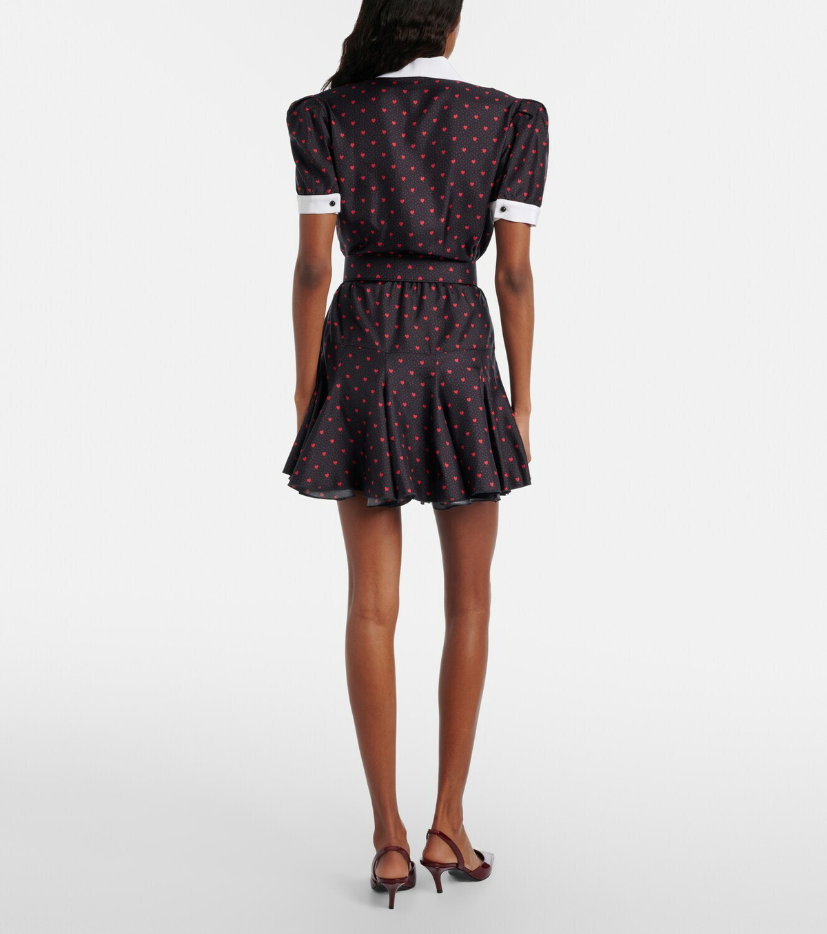 Rodarte Printed silk twill minidress