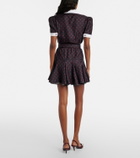 Rodarte Printed silk twill minidress