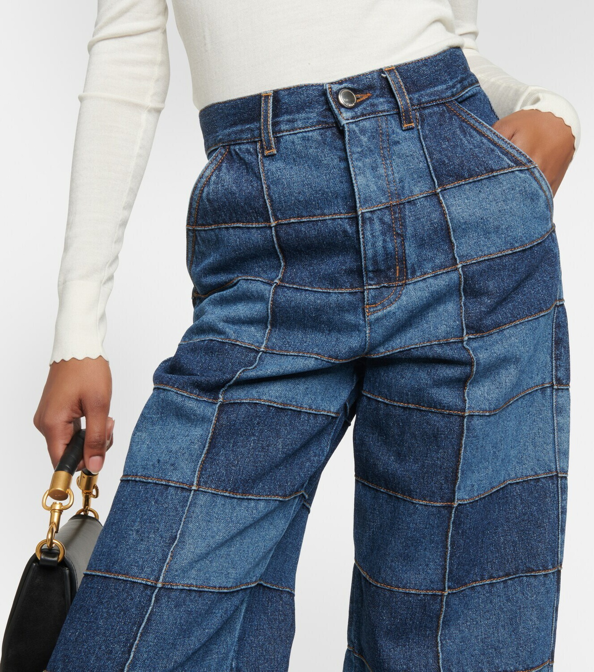 Chloé Patchwork high-rise flared jeans Chloe