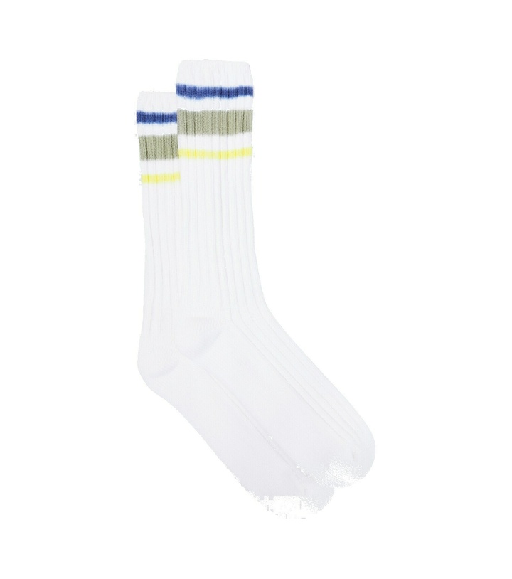 Photo: Sacai - Striped ribbed-knit socks