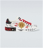 Dolce&Gabbana - Portofino embellished low-top leather sneakers
